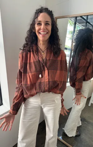 Plaid Sienna khadi blouse
