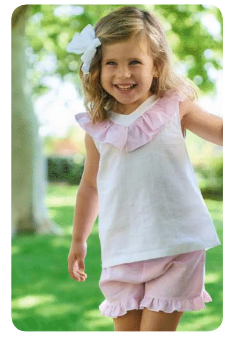 Pre-Order Rapife 4251 Pink Frilled Top and Shorts Set
