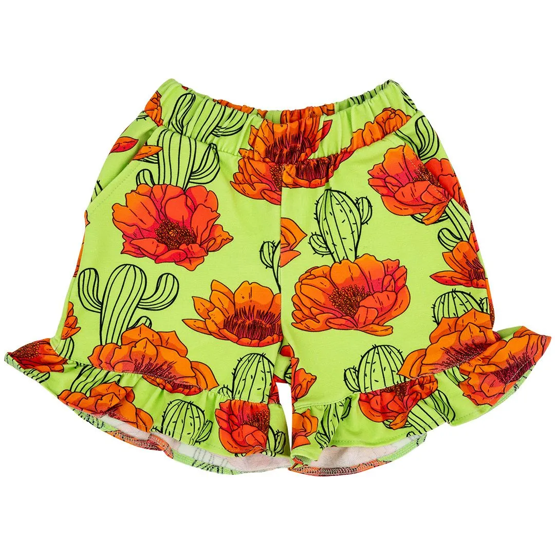 Prickly Pear Frilled Sweat Shorts - 2 Left Size 3-5 & 9-11 years