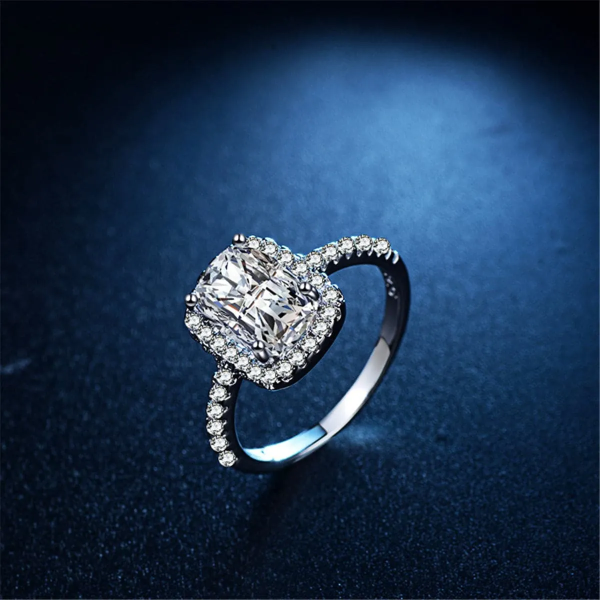 Princess Crystal & Cubic Zirconia Halo Ring