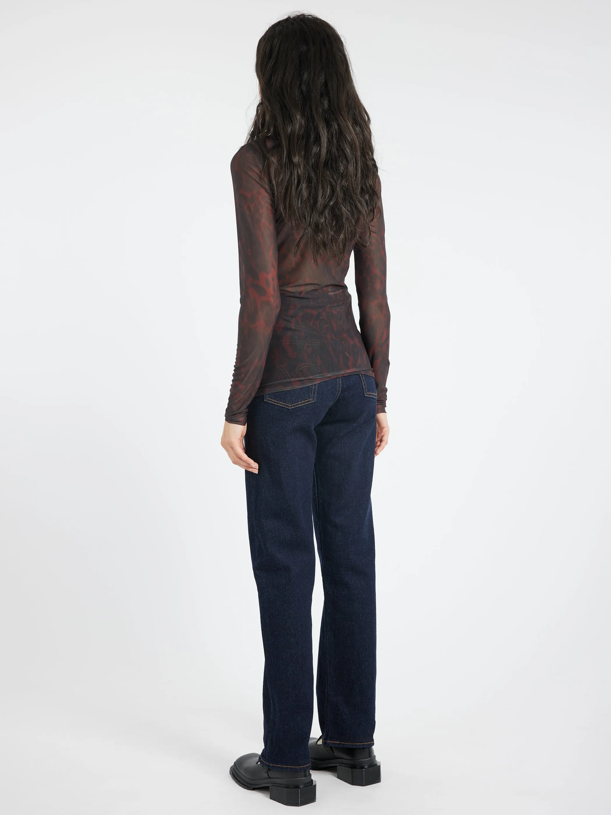 Printed Mesh L/S Rollneck