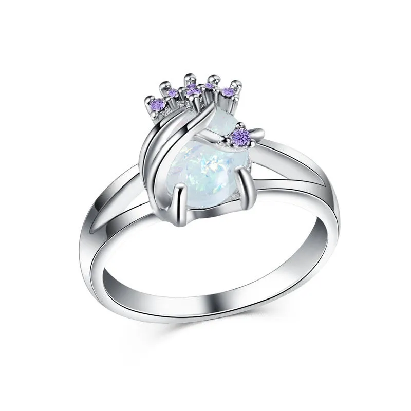 Quartz & Purple Cubic Zirconia Bezel-Set Ring