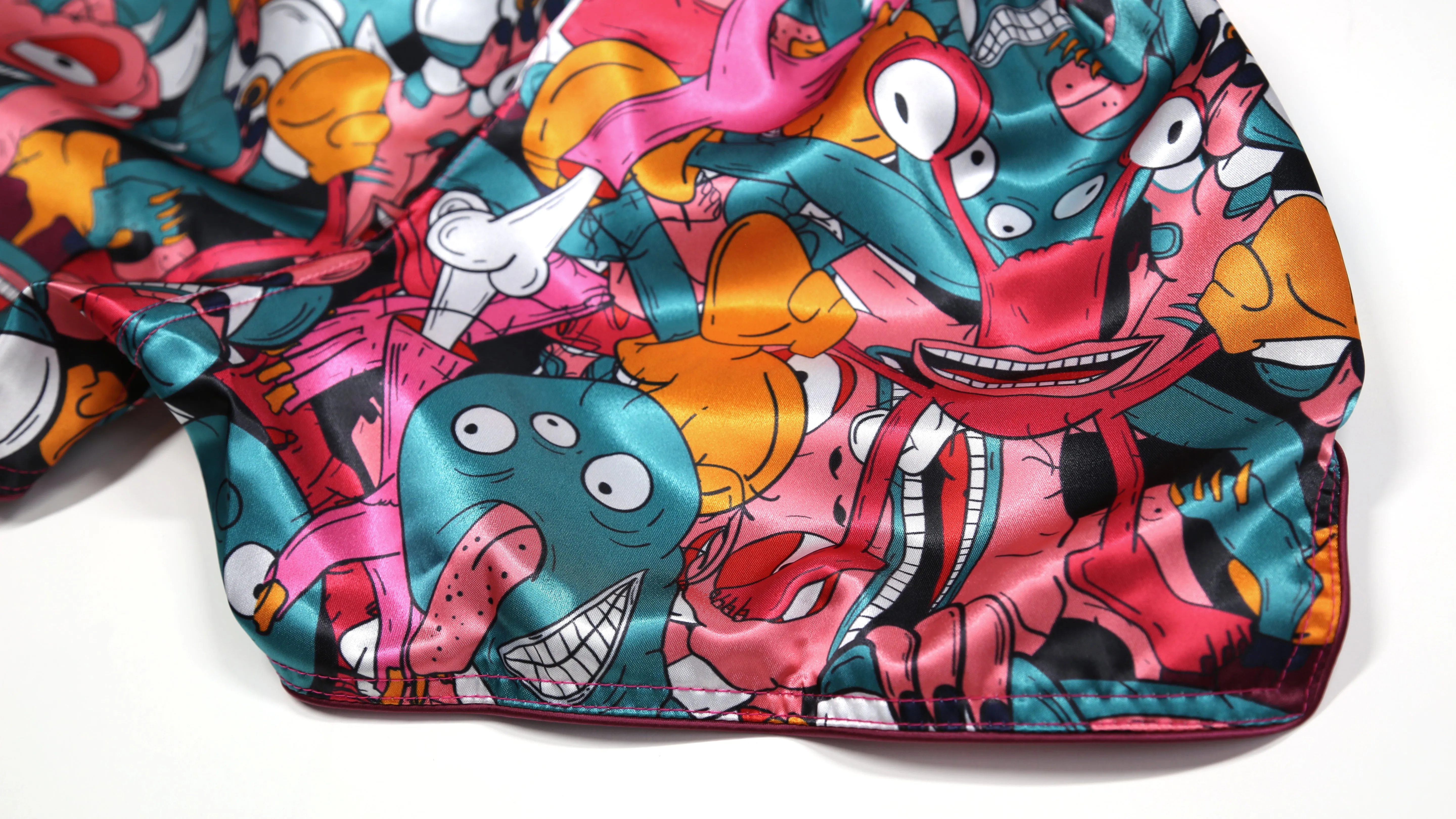 "Aaahh!!! Muay Monsters" Muay Thai Shorts (Pink/Multi)