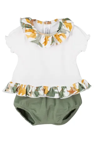 "Eliana" Dinosaur Print Blouse & Bloomers
