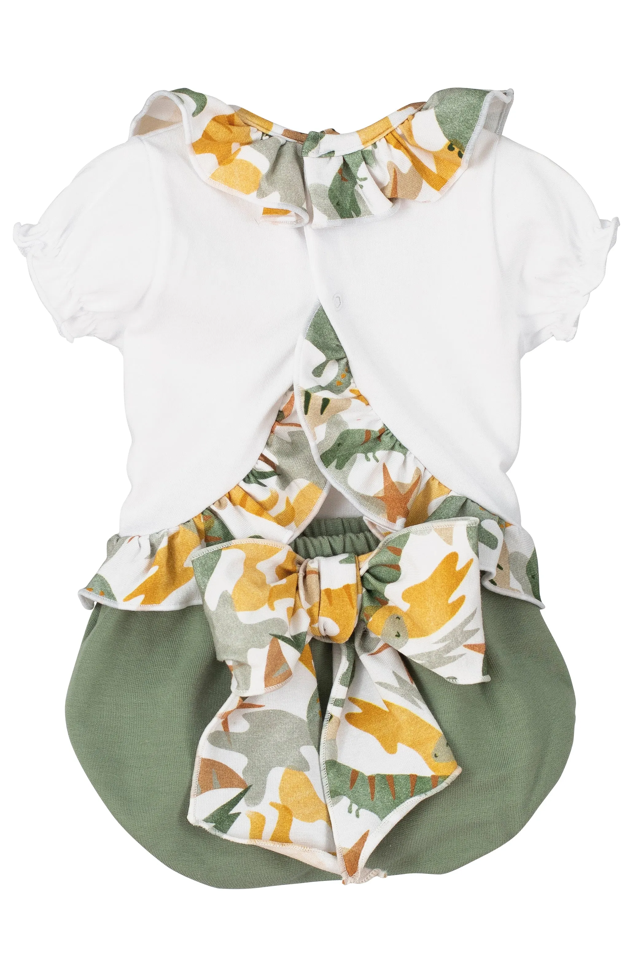 "Eliana" Dinosaur Print Blouse & Bloomers