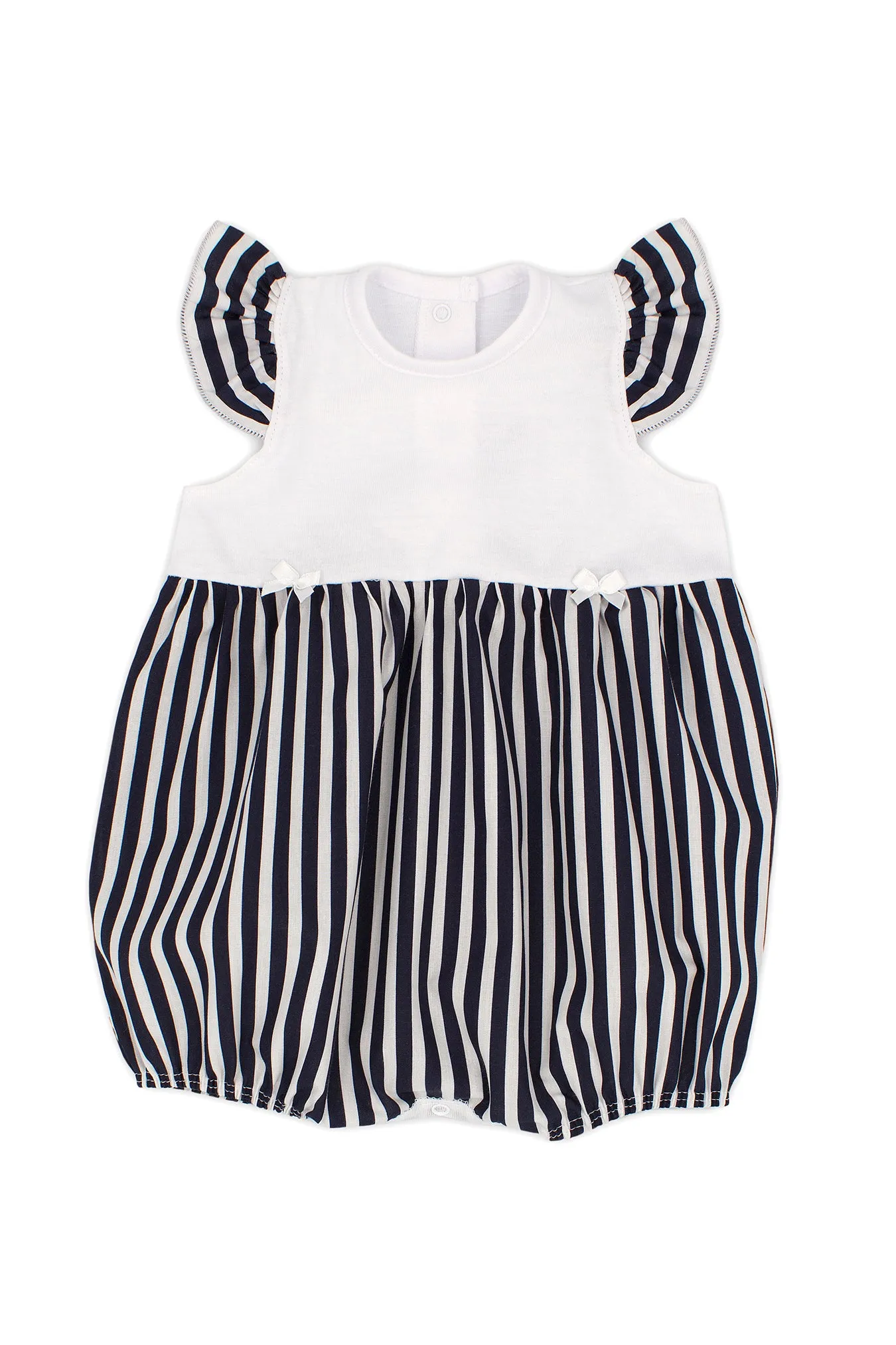 "Magdalena" Black Striped Romper
