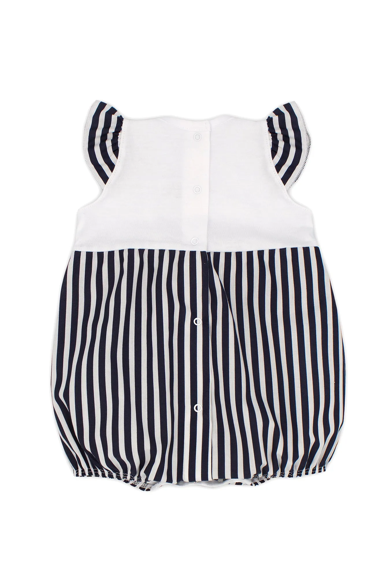 "Magdalena" Black Striped Romper