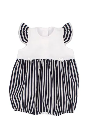 "Magdalena" Black Striped Romper