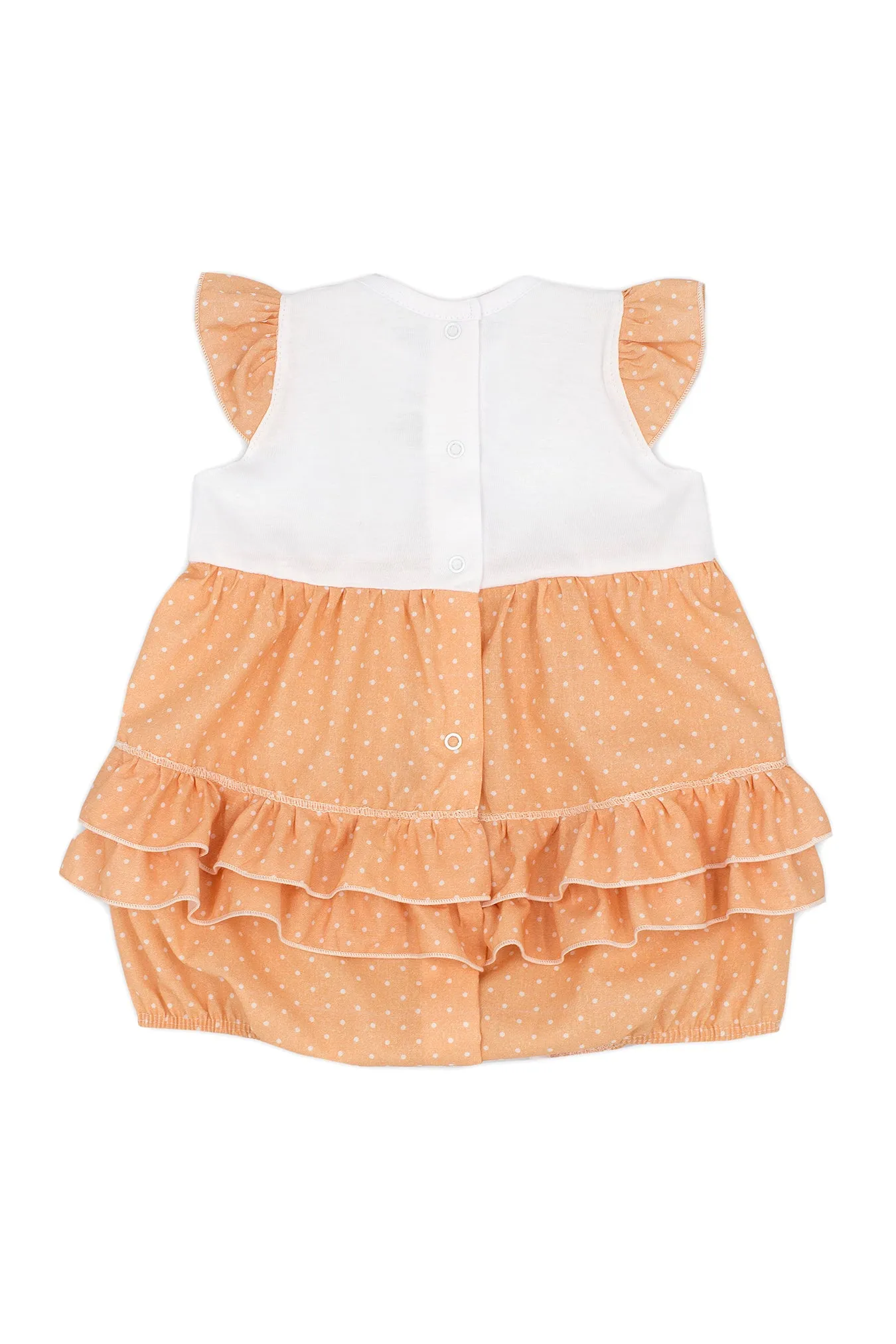 "Romilly" Apricot Polka Dot Romper