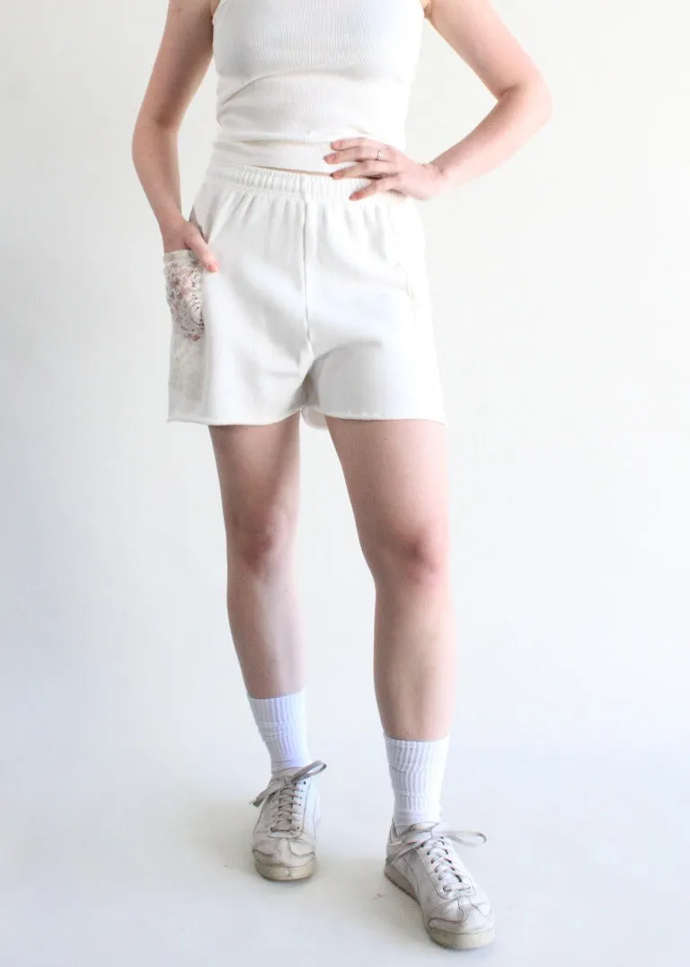 RCYCLD Sweat Short with Lace and Thermal Pocket