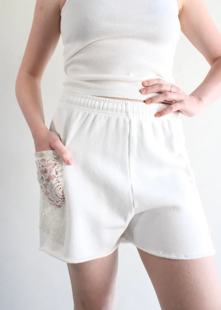 RCYCLD Sweat Short with Lace and Thermal Pocket
