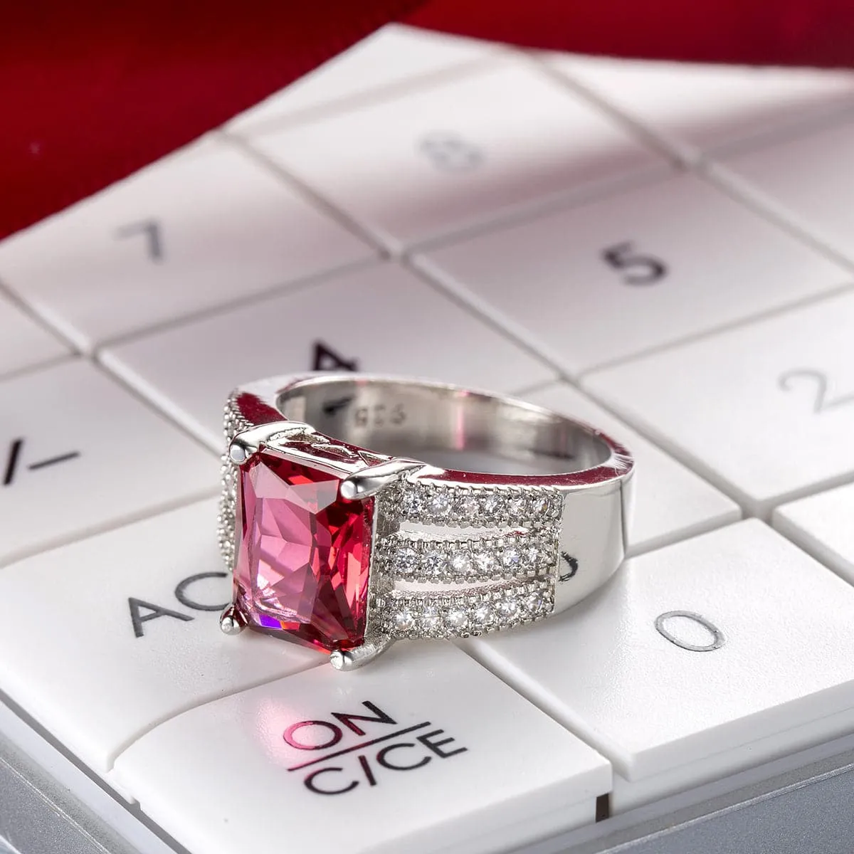 Rose Crystal & Cubic Zirconia Layered Princess Ring
