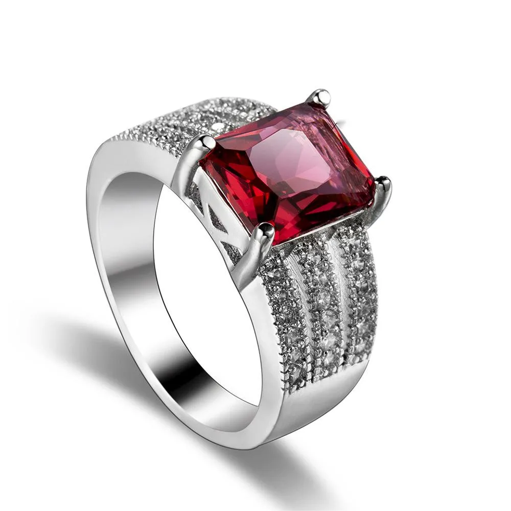 Rose Crystal & Cubic Zirconia Layered Princess Ring
