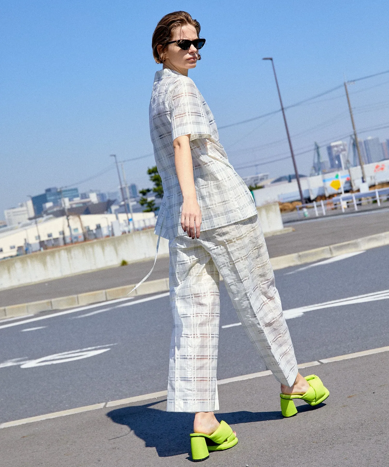 【SALE】Sheer Check Shirt Jacket