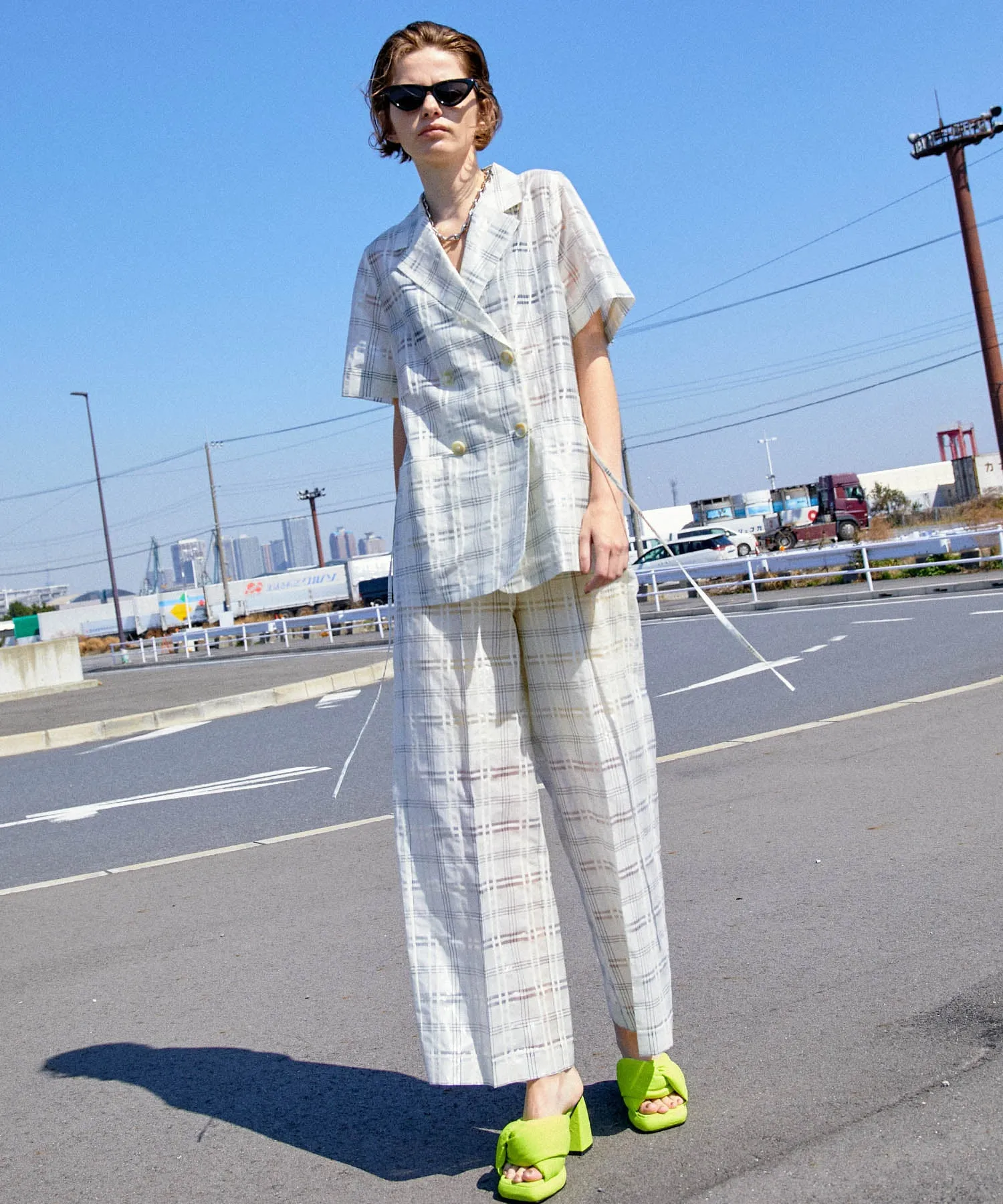 【SALE】Sheer Check Shirt Jacket