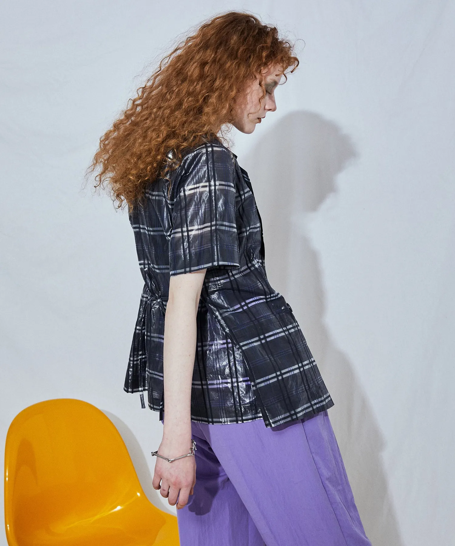 【SALE】Sheer Check Shirt Jacket