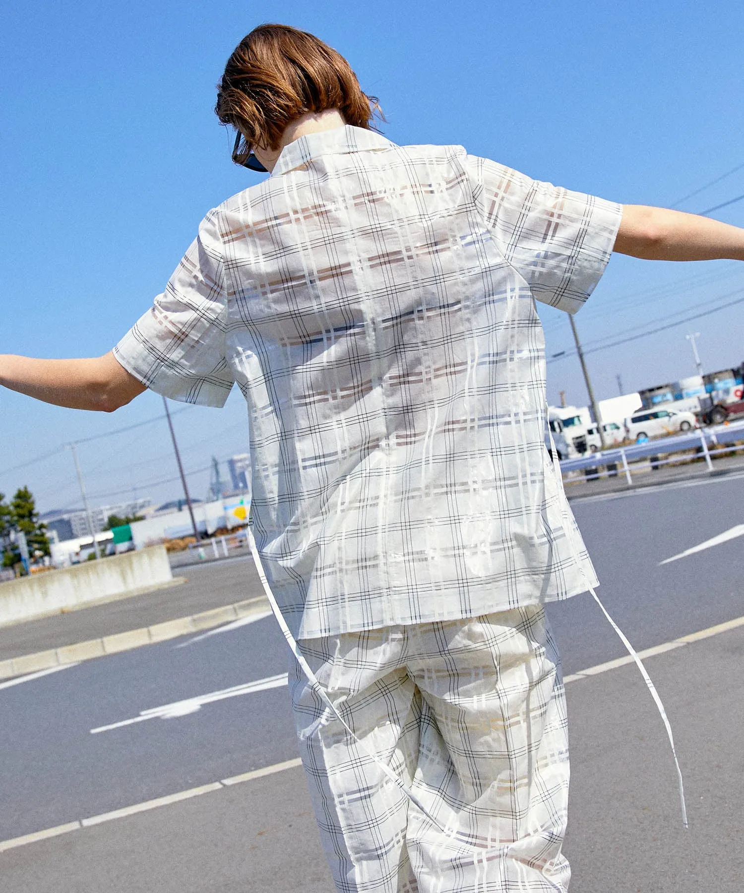 【SALE】Sheer Check Shirt Jacket