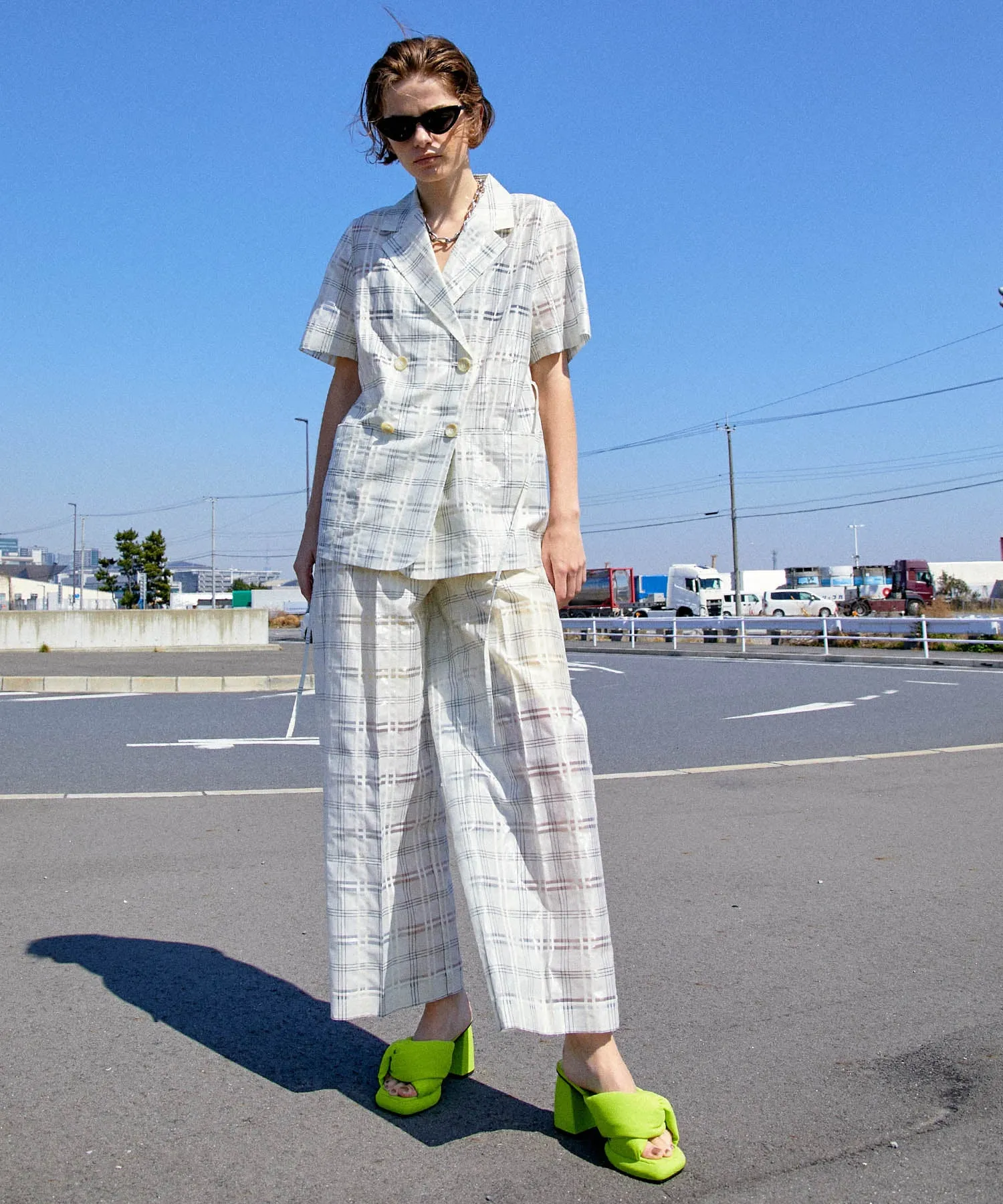 【SALE】Sheer Check Shirt Jacket