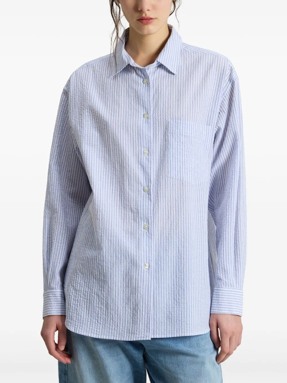 Seersucker cotton shirt