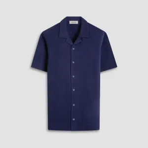 Seersucker Crinkled Camp Shirt