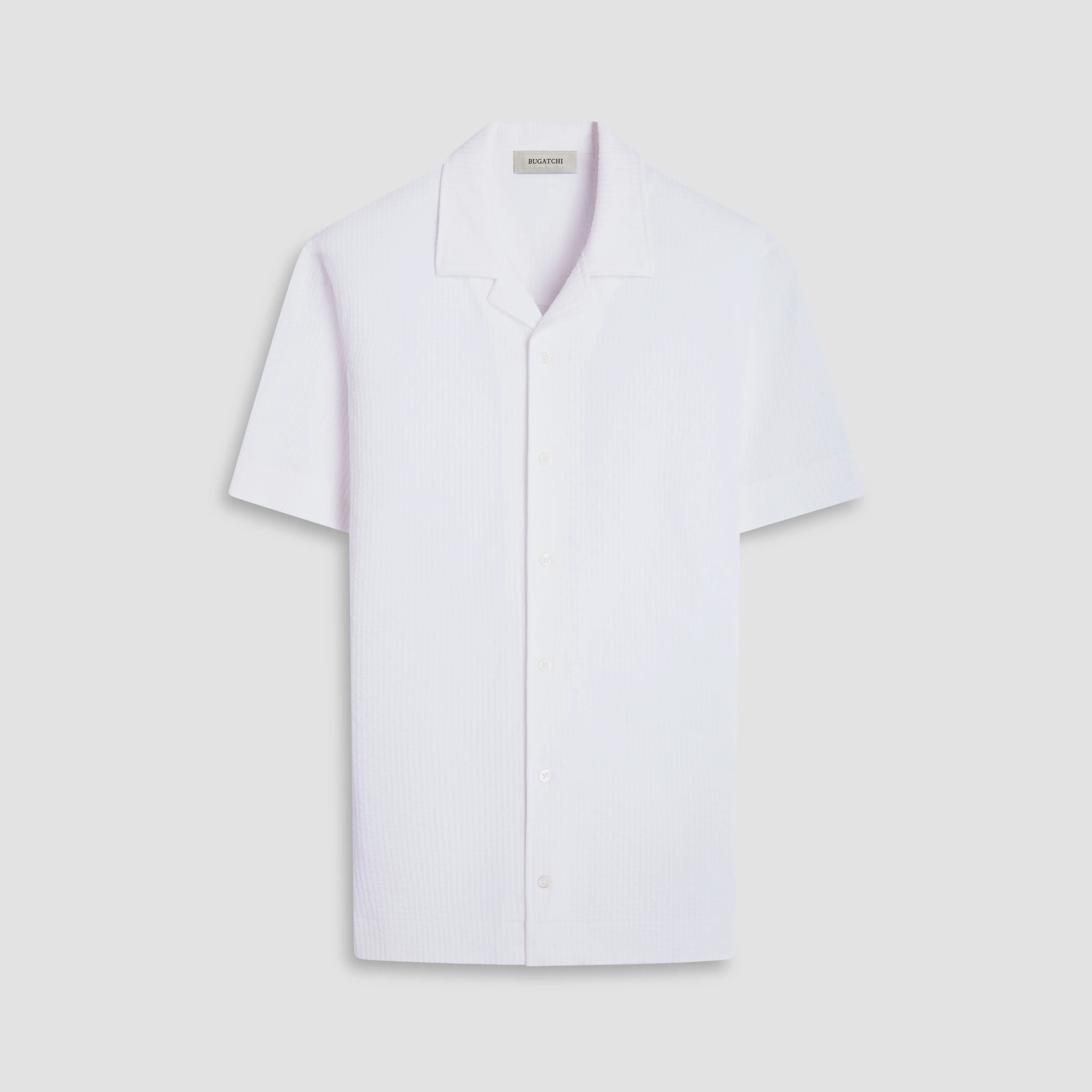 Seersucker Crinkled Camp Shirt