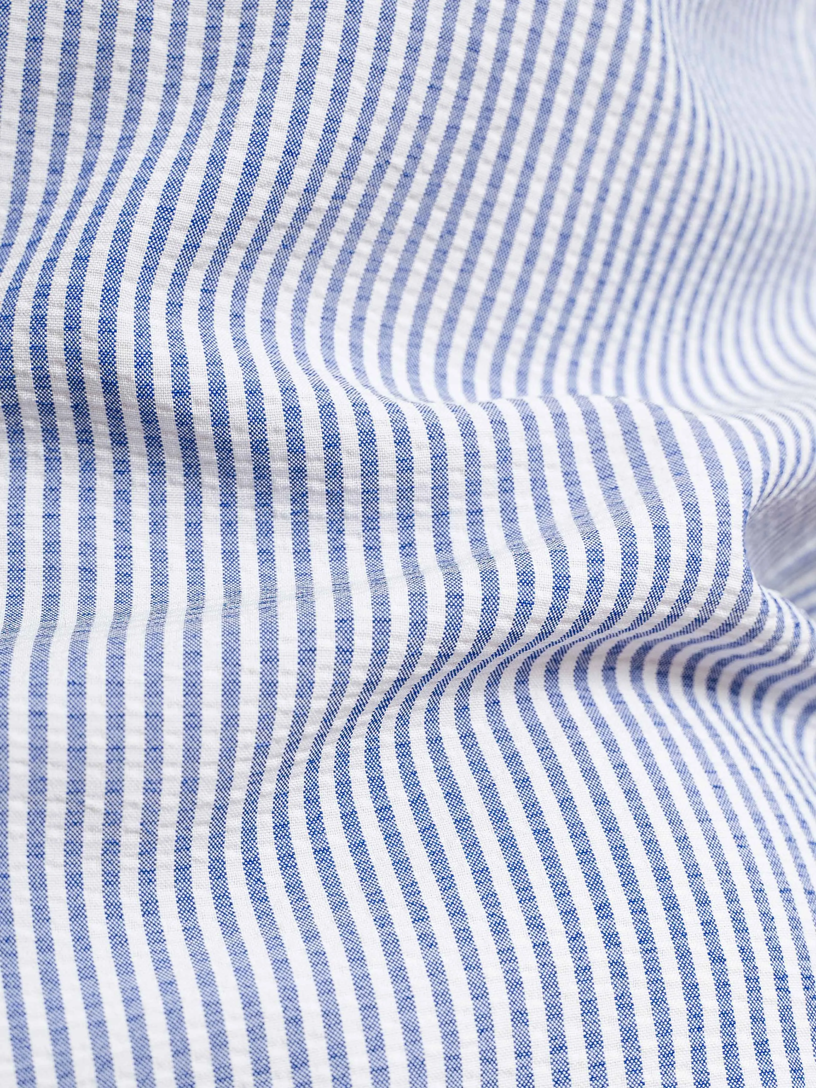 Seersucker Shirt - Navy Blue