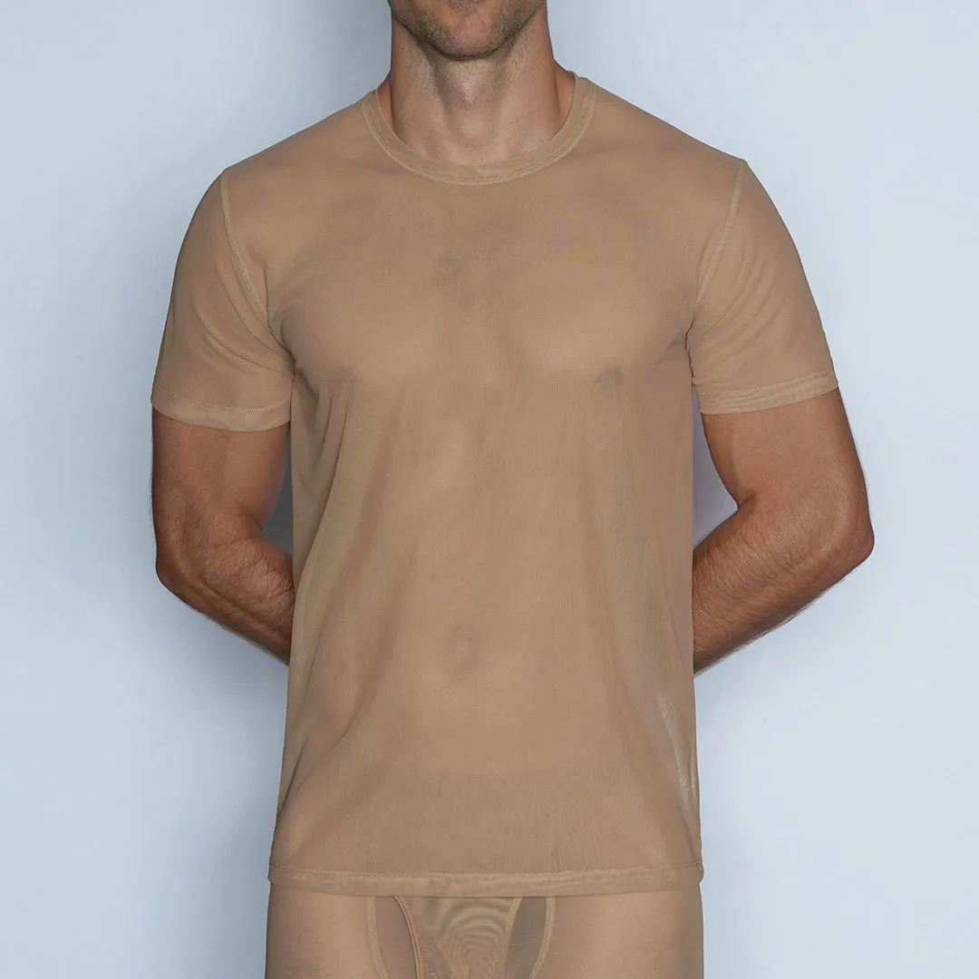 Sheer Crew Neck T-Shirt Nix Nude