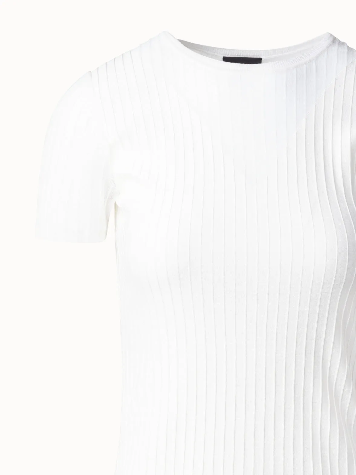 Silk Cotton T-Shirt with Semi Sheer Details