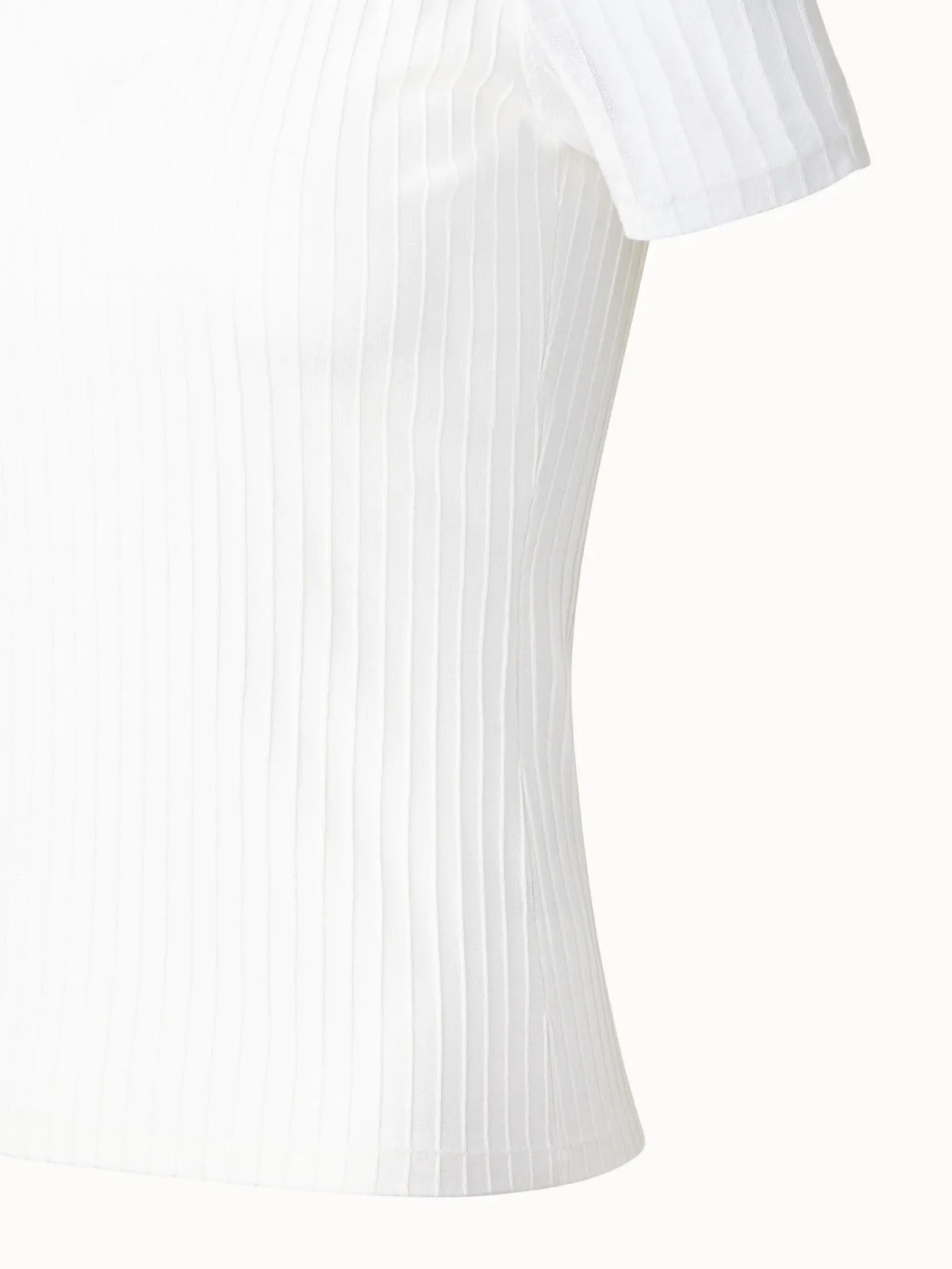 Silk Cotton T-Shirt with Semi Sheer Details