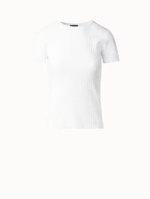Silk Cotton T-Shirt with Semi Sheer Details