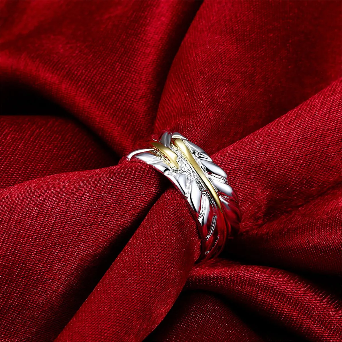 Silver-Plated & 18K Gold-Plated Wing Open Ring