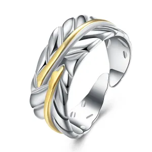 Silver-Plated & 18K Gold-Plated Wing Open Ring