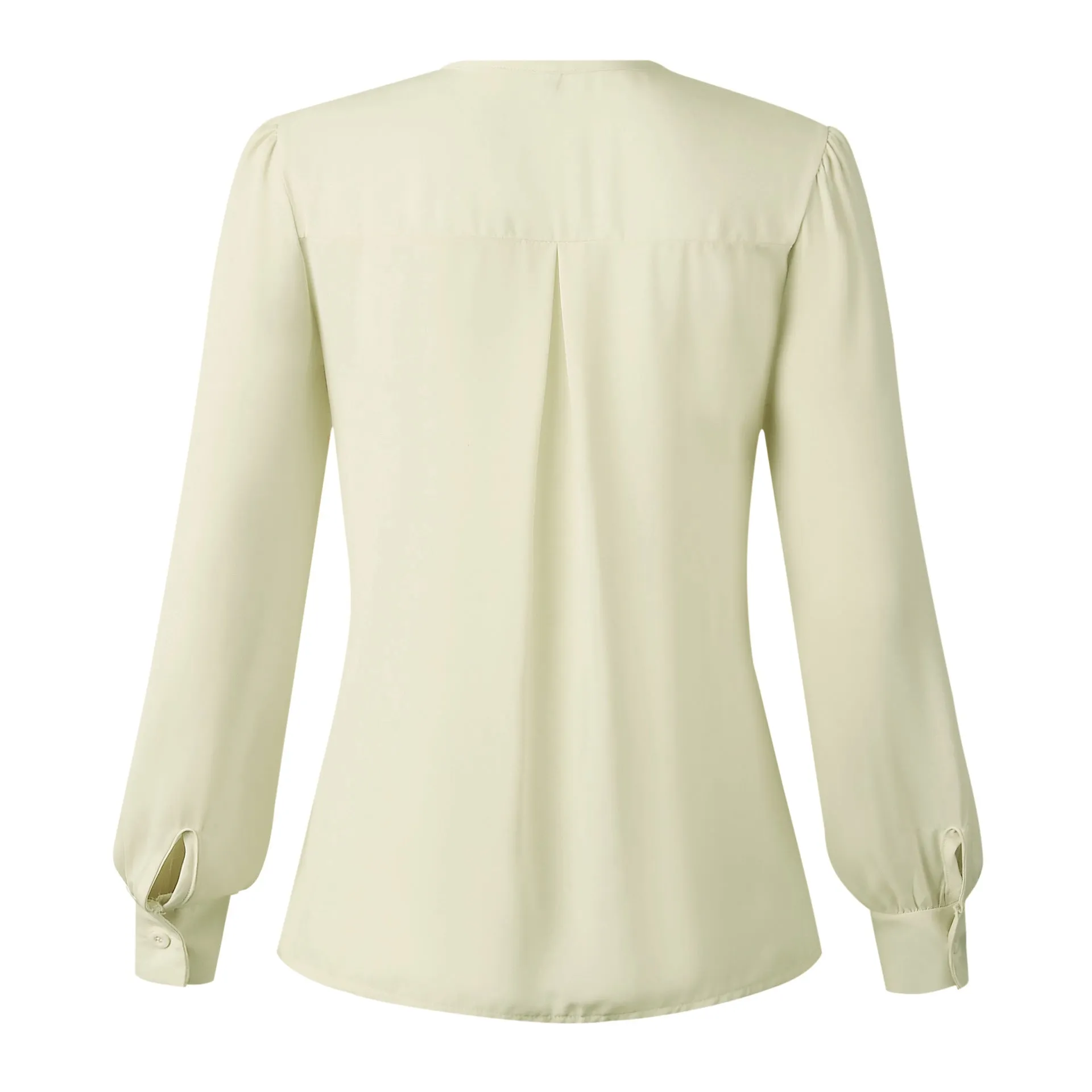 Single-breasted V-neck Long Sleeve Shirt