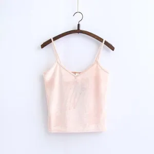 Slim Thin Sexy Velvet Women Short Tank Top 2018 Summer Fashion Casual Ladies Vest Camis Female Blusa Cropped Tops Camisole