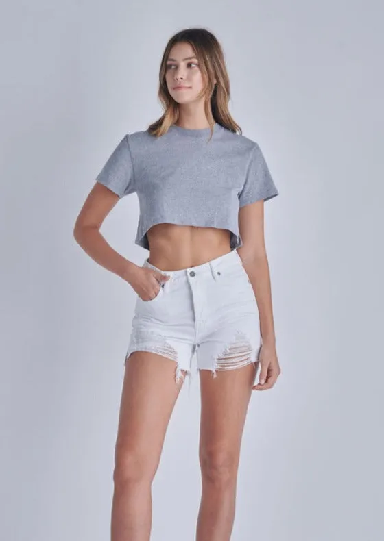 Sofie Side Slit Mom Short