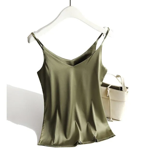 Spaghetti Strap Silk Tank Top/Camisole