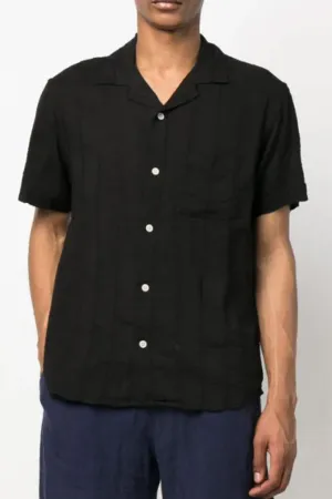 Striped Seersucker Short Sleeve in Black