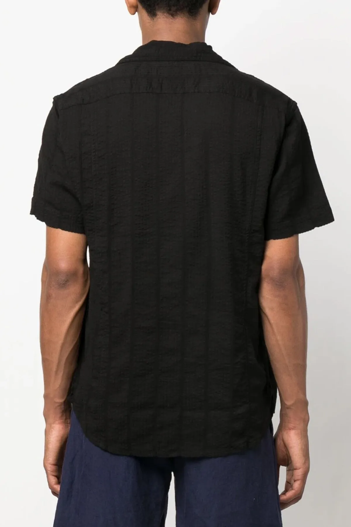 Striped Seersucker Short Sleeve in Black