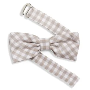 Taffeta Bow Tie -- Silver Check