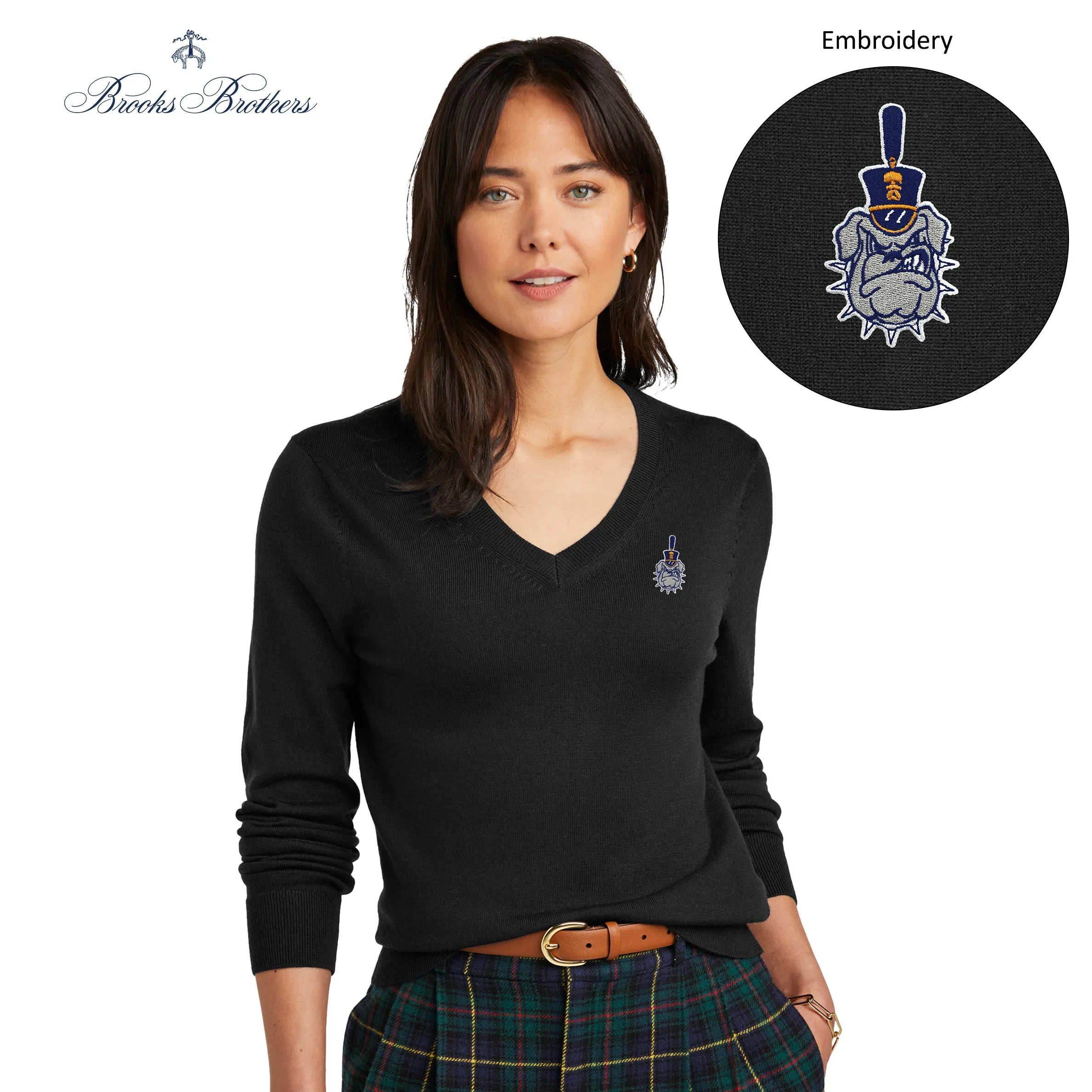 The Citadel, Spike, Brooks Brothers ® Women’s Washable Merino V-Neck Sweater