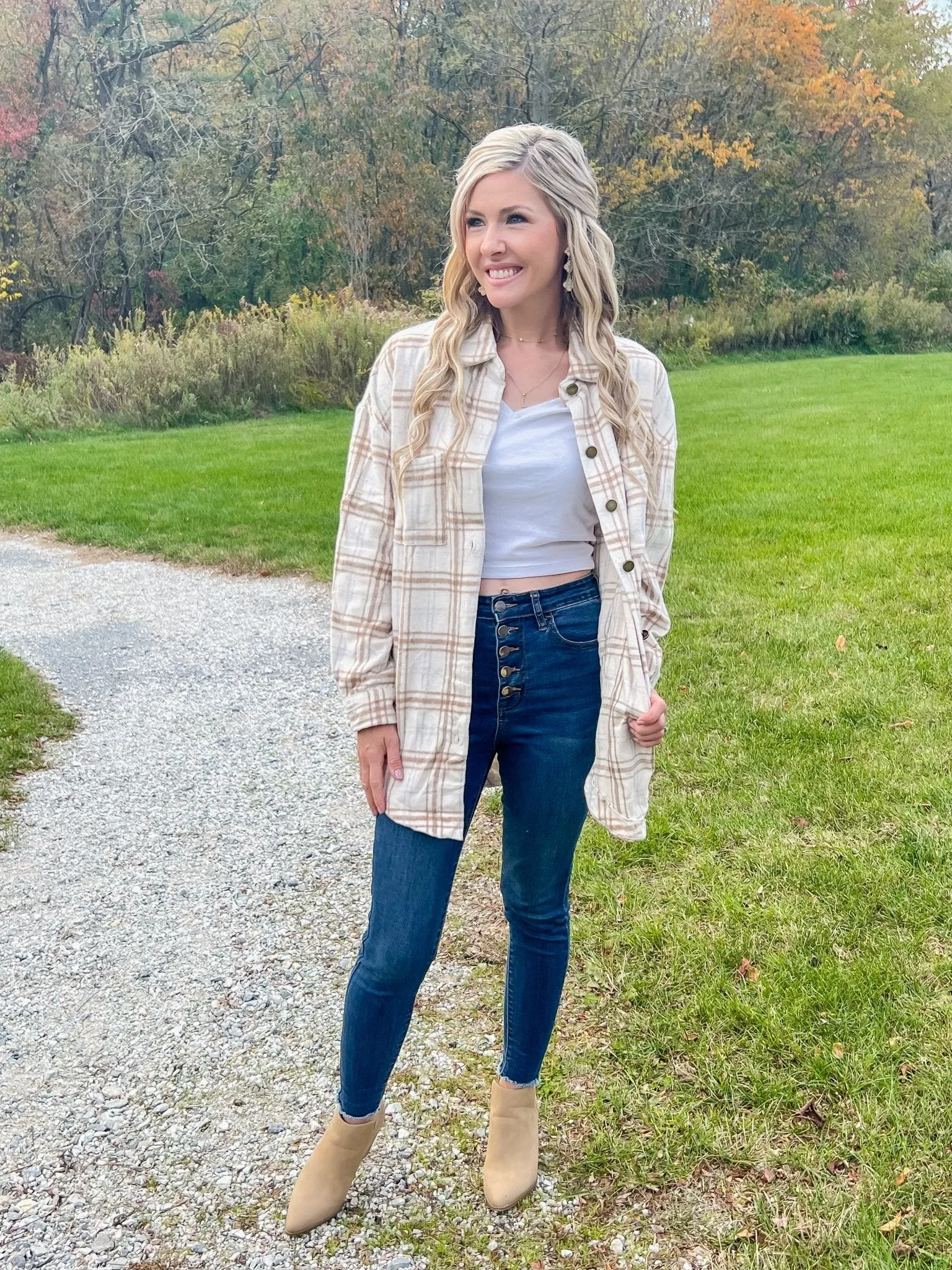 The Kamdyn Khaki Plaid - Shacket