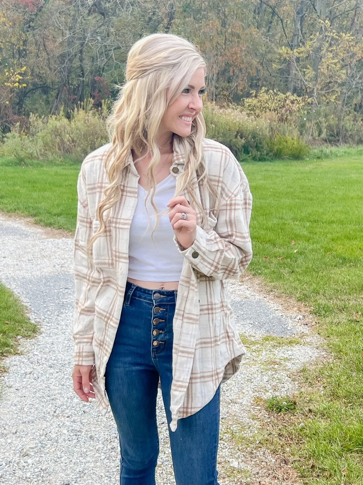 The Kamdyn Khaki Plaid - Shacket