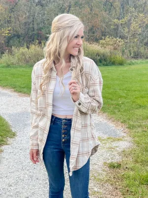 The Kamdyn Khaki Plaid - Shacket