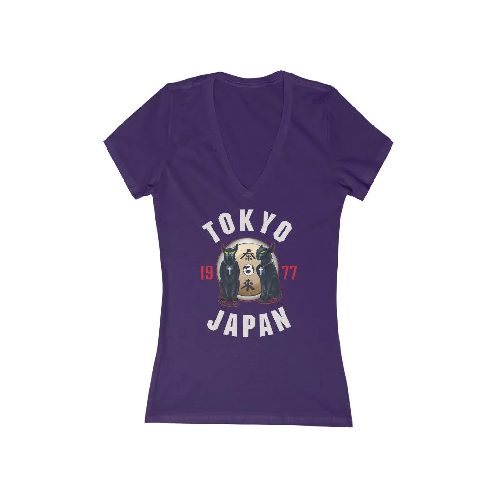 Tom and Jerry Women's Jersey Short Sleeve Deep V-Neck Tee