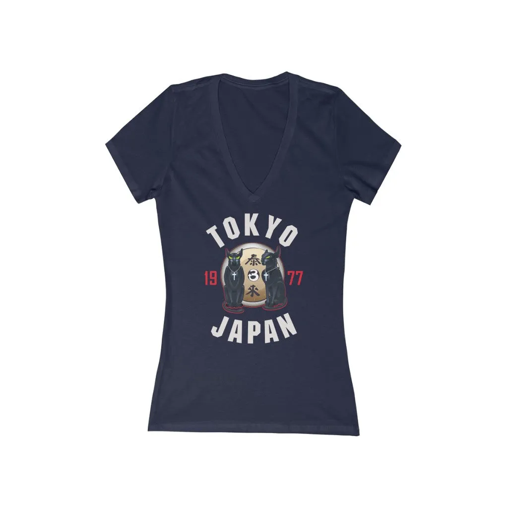 Tom and Jerry Women's Jersey Short Sleeve Deep V-Neck Tee