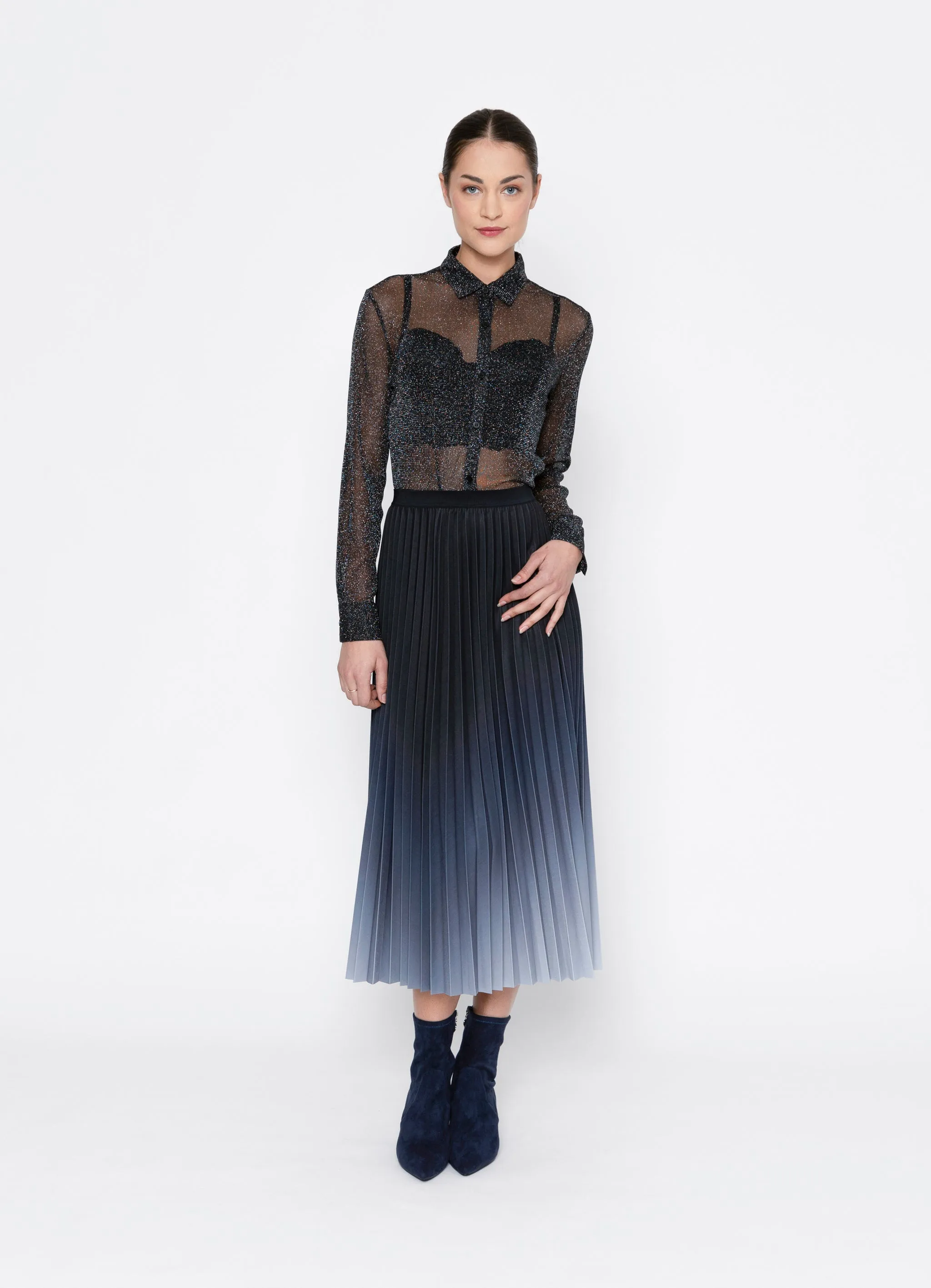 Two By Two Essentials Luna Shirt - Silver Lurex