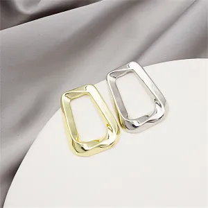 Two Tone Open Trapezoid Drop Earrings