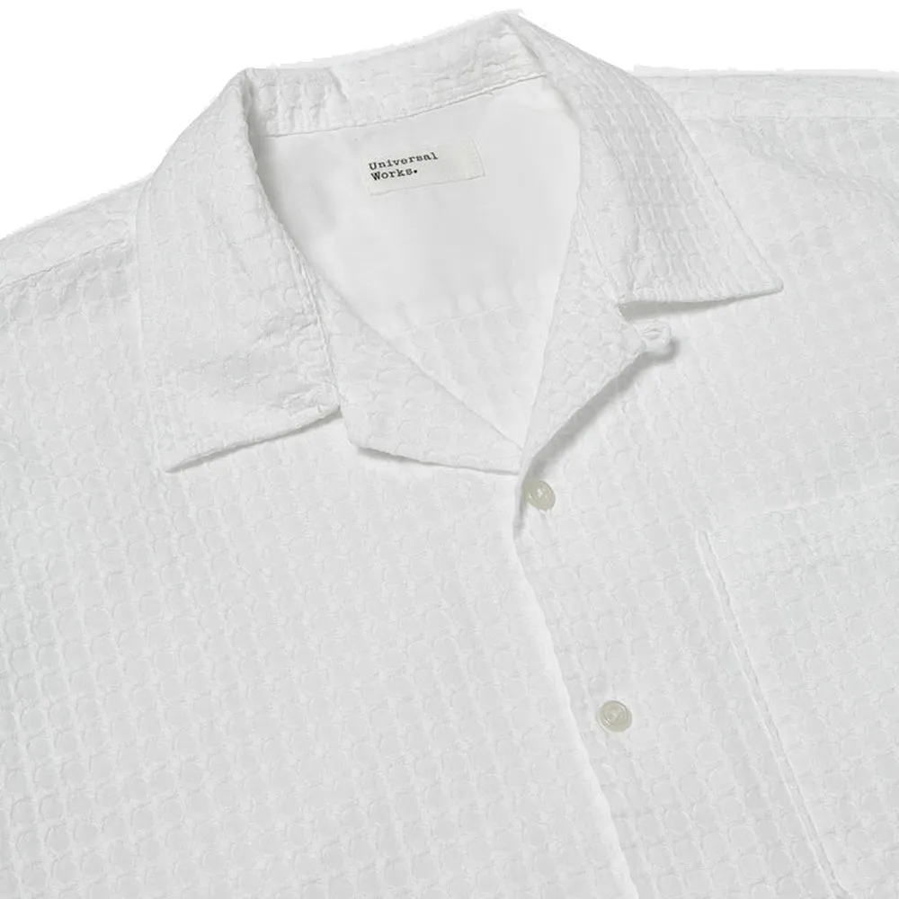 Universal Works Delos Cotton Camp Shirt White