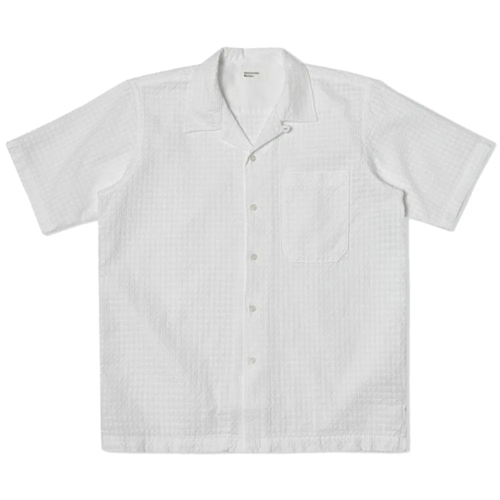 Universal Works Delos Cotton Camp Shirt White