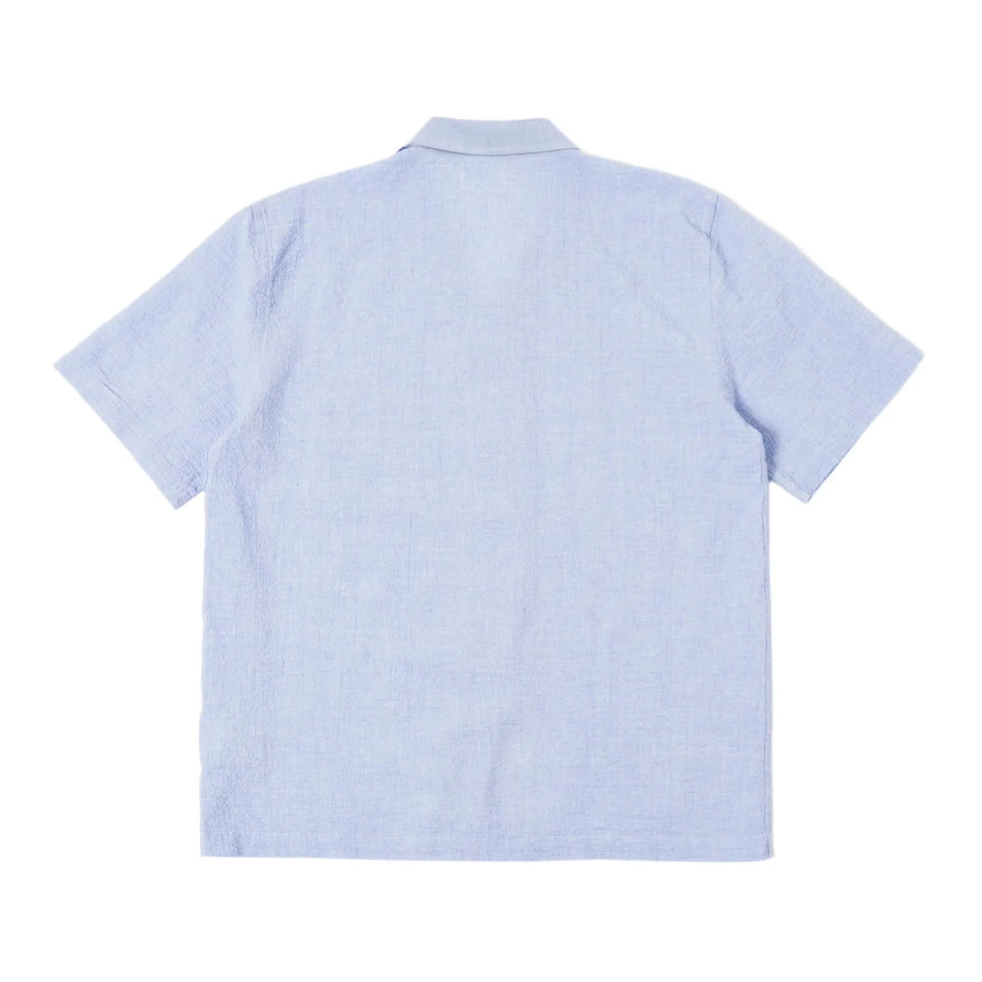 Universal Works Seersucker Road Shirt Pale Blue